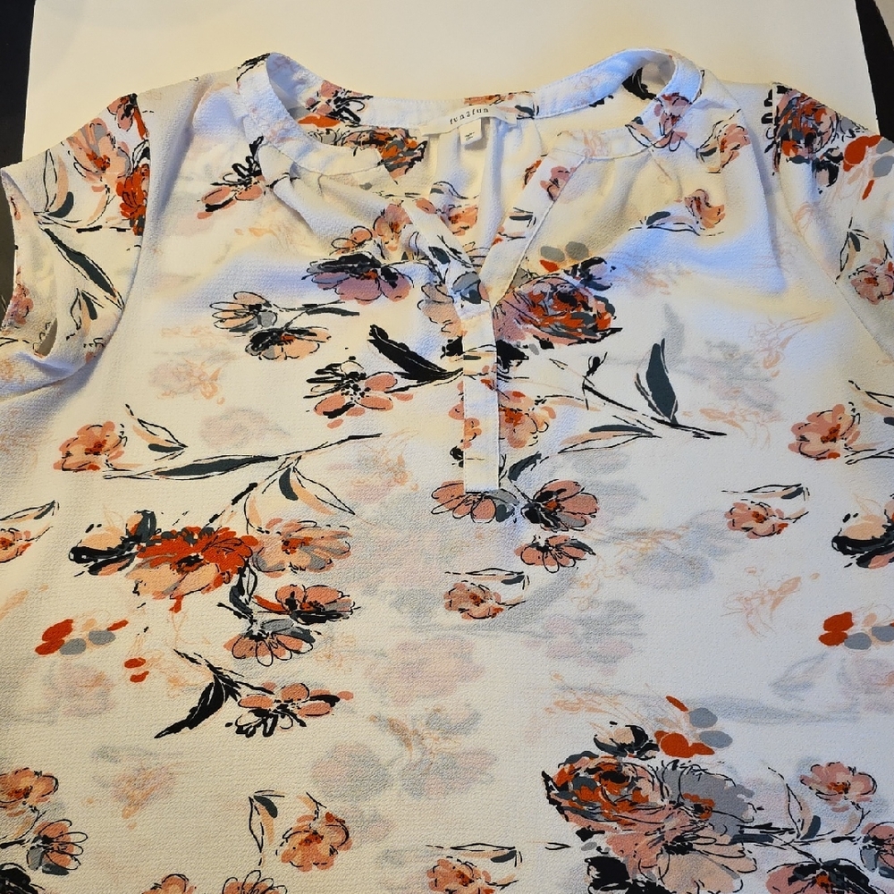 Fun 2 Fun Floral Blouse - White and Red